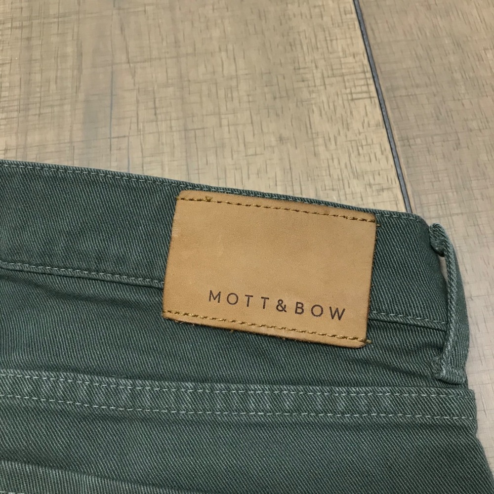 Mott & Bow Jeans Mens Size 35 X 32 Straight Mercer Moss Green Denim Stretch - Picture 8 of 14